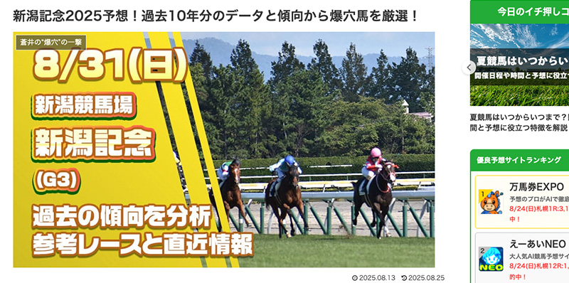 競馬NAVI 新潟記念